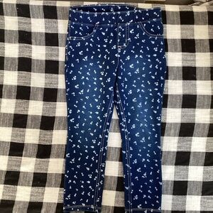 Blue Floral Print Leggings